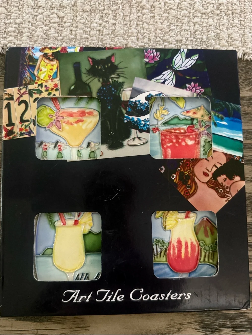 Tropical Cocktail Ceramic Tile Plaque - Multi-Color